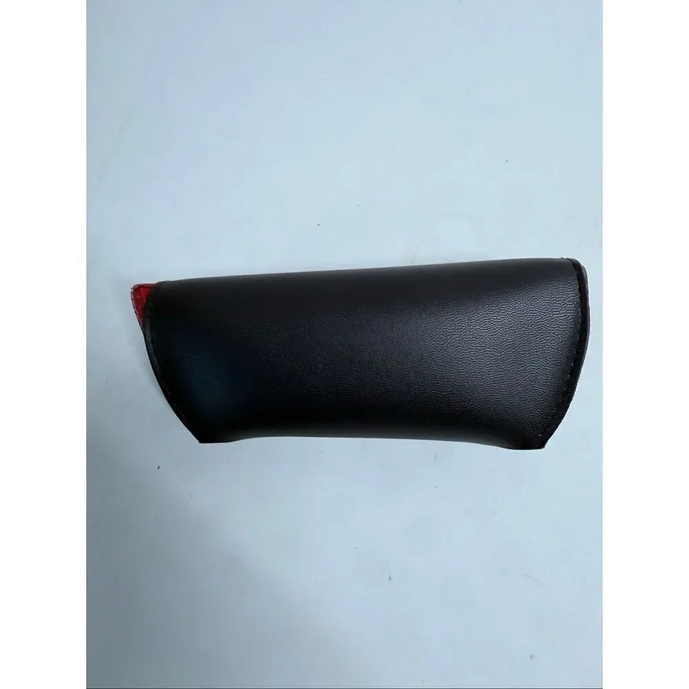 Ray Ban Faux Leather Glasses Pouch Soft Sunglasses Snap Case Black Logo Ray-Ban